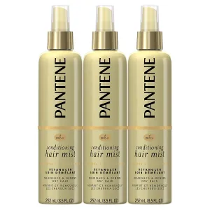 Pantene Conditioning Mist Detangler, Pro-V Nutrient Boost, Nourishing and Renewing, 8.5 Fl Oz (Pack of 3)