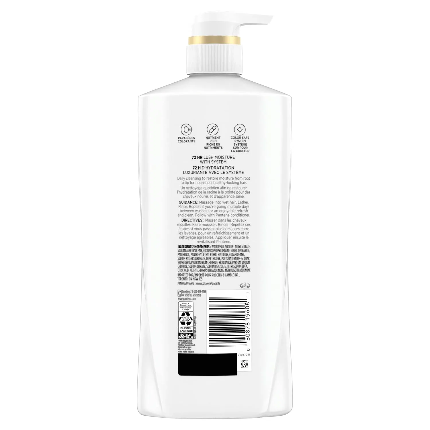 Pantene Shampoo, Daily Moisture Renewal - Pro-V Nutrients for Dry, Color-Treated, Straight to Curly Hair, 72-Hour Hydration & Softness, 27.7 Oz Each, 2-Pack   Miracle Rescue Shot (0.5 Oz)