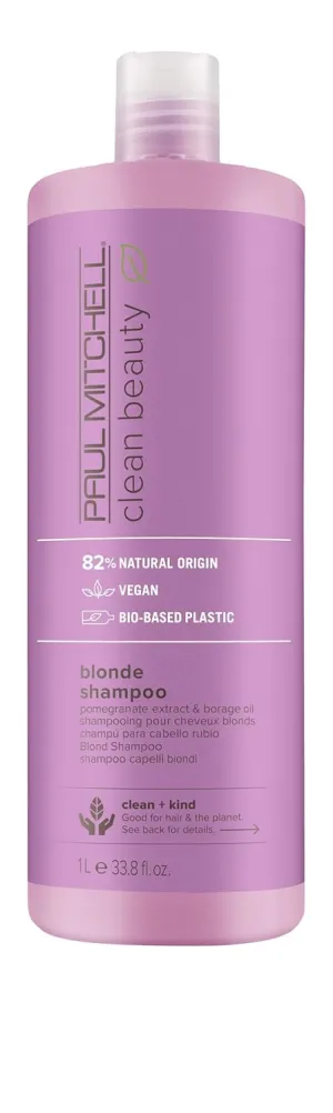 Paul Mitchell Clean Beauty Blonde Purple Shampoo, Gently Cleanses, Eliminates Brassy Tones, For Color-Treated Hair   Naturally Light Hair Colors