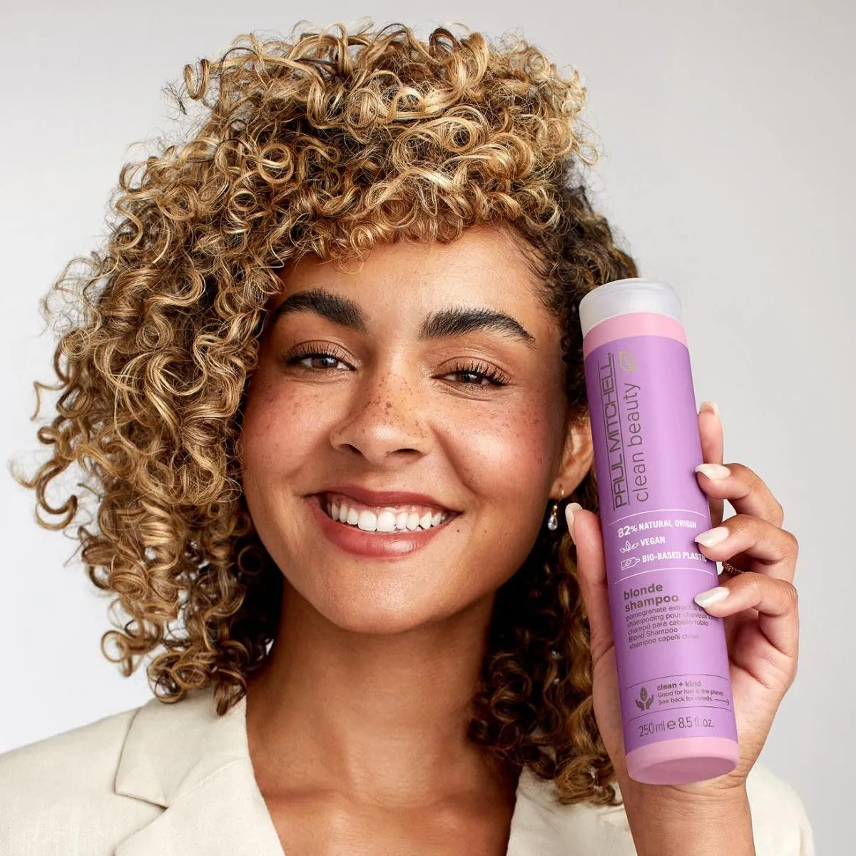 Paul Mitchell Clean Beauty Blonde Purple Shampoo, Gently Cleanses, Eliminates Brassy Tones, For Color-Treated Hair   Naturally Light Hair Colors
