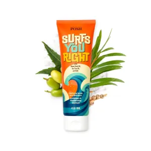 Perfectly Posh SURFS YOU RIGHT Clarifying Scrub and Shampoo with Neem Seed Oil, Tea Tree Oil, and Salt, 4 fl. oz.
