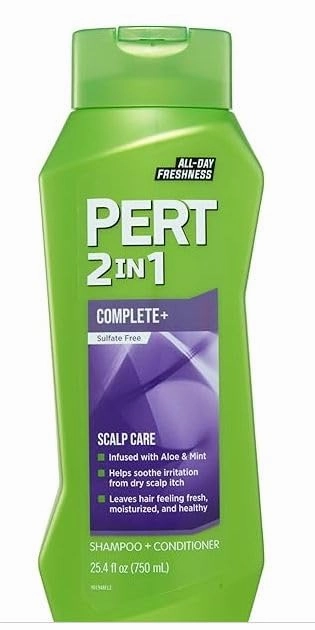 PERT 2 in 1 Complete Plus Scalp Care Shampoo and Conditioner - Itchy Scalp Treatment - Sulfate Free Shampoo and Conditioner for Healthy Hair - 25.4 oz (4 Pack)