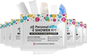 pH Advantage Compact Personal Shower Kit To-Go (Multi-Color) – Your Hygiene Companion for Travel, Gym, Camping | Shower on the Go | Shampoo, Soap, Towel. All in One (10)