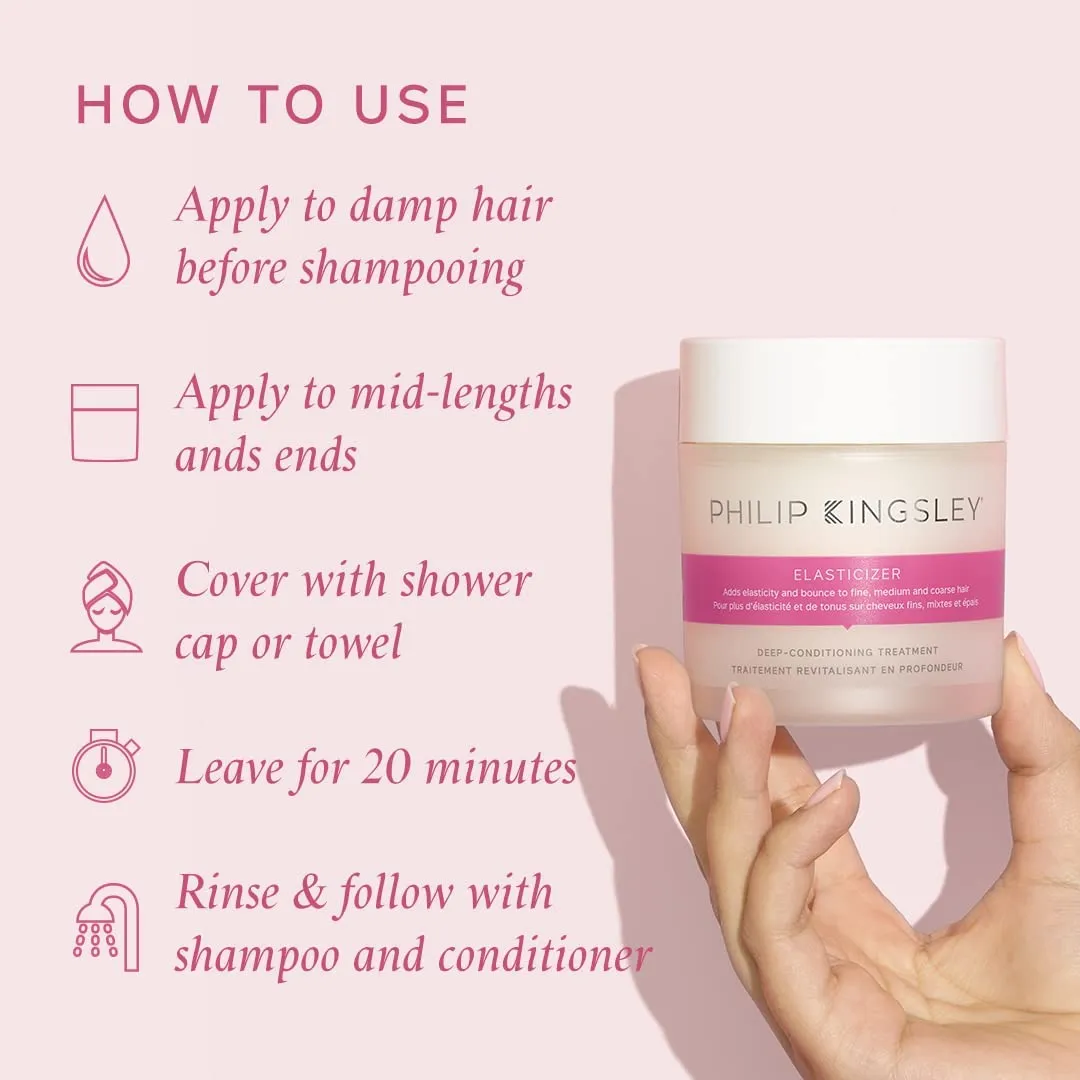 PHILIP KINGSLEY | Elasticizer | Deep Conditioner | Repair Hair Mask Treatment for All Hair Types | Pre-Shampoo Deep Conditioning Mask | Hydrates, Adds Shine and Reduces Breakage and Frizz | 5.07oz