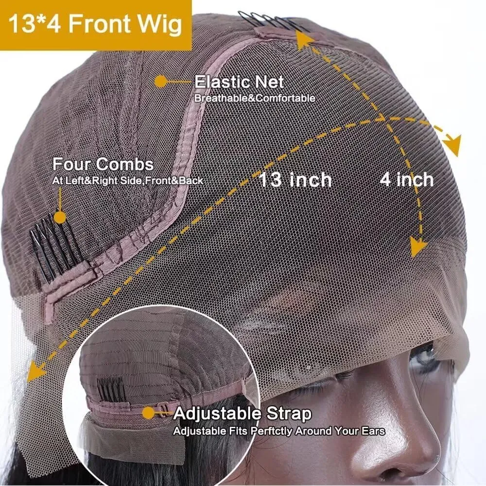 Pixie Cut Human Hair Wigs For Black Women Afro Rose Curly Funmi Glueless Wigs with Bangs Short Bouncy Curly Bob 13x4 HD Transparent Lace Front Wig 150% Density Bleached Knots 6inch