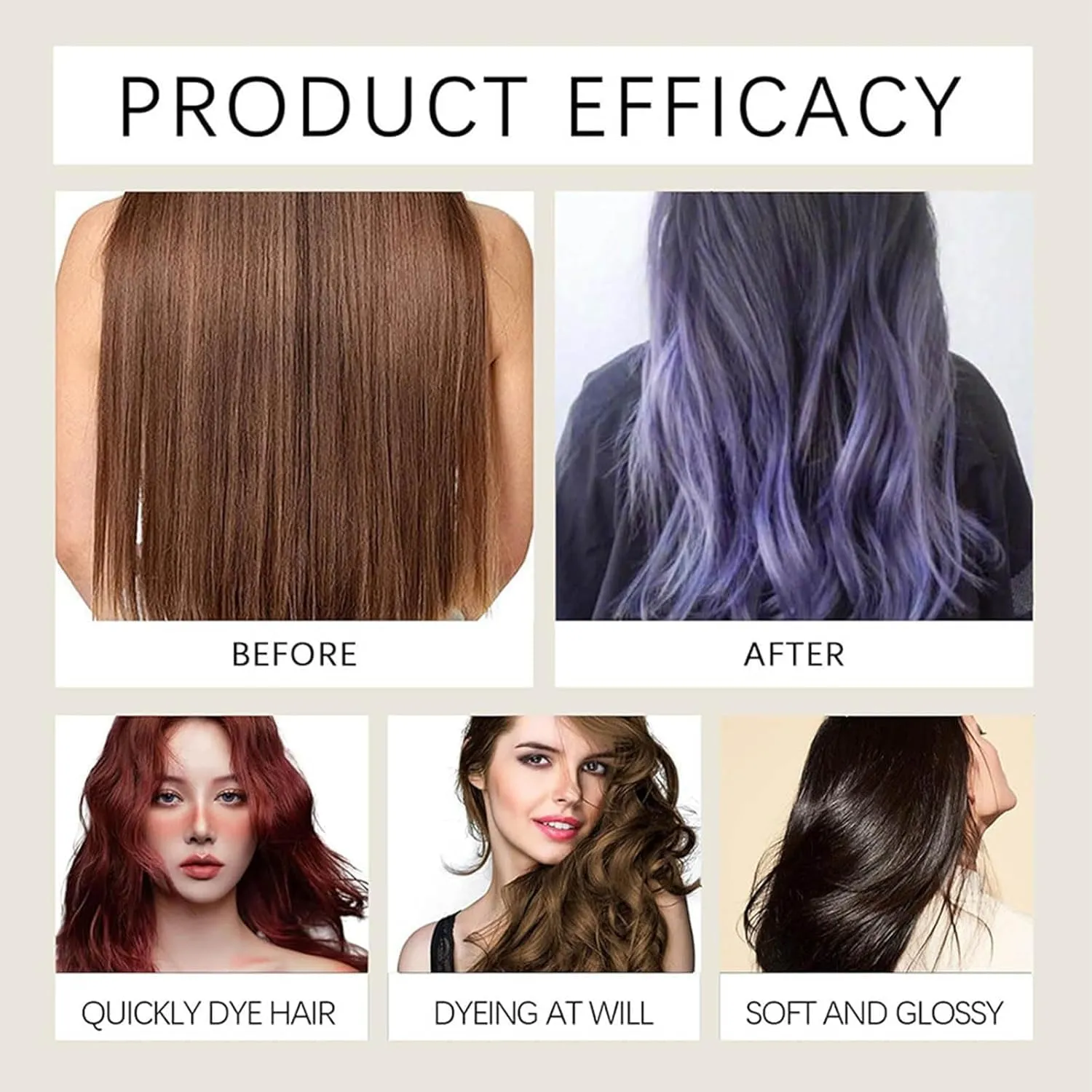Polar Hair Dye Shampoo, Hair Color Dye Shampoo, Hair Care Instant Dye Shampoo, Natural Hair Color Shampoo for Gray Hair Coverage, Suitable for Women & Men(Red)