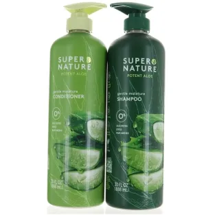 Potent Aloe Shampoo & Conditioner Set – Hydrating & Strengthening Formula with Aloe Vera & Herbal Extracts | 30 fl oz Each | For All Hair Types