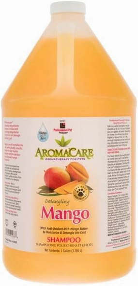 PPP AromaCare Detangling Mango Shampoo for Dogs - Enjoy Nourishing Mango Butter That Softens and Detangles Dog Coat & Fur - 1 Gallon