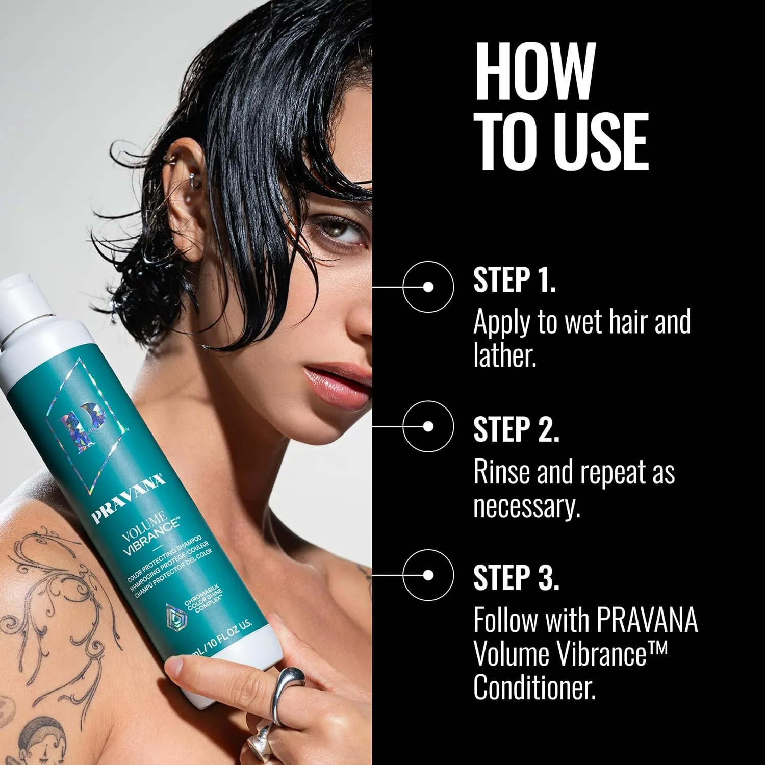 Pravana Volume Vibrance Shampoo | Adds Lightweight Volume, Lift & Fullness | For Fine, Color Treated Hair | Strengthens, Thickens, Reduces Breakage | Chromasilk Enhances Shine & Protection | Vegan