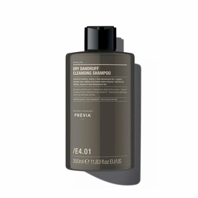 PREVIA Extra Life Dry Dandruff Cleansing Shampoo | Organic Rose, Lemon & Melissa Extracts | Reduces Dandruff, Soothes & Hydrates Scalp | Vegan, Cruelty-Free, Dermatologically Tested | 11.83 oz