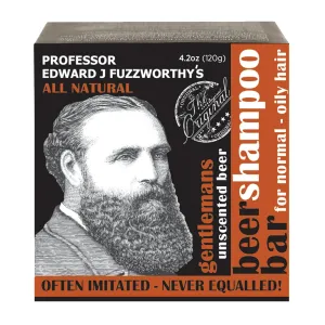 Professor Fuzzworthy's Gentlemans Beer Shampoo Bar for Men | Normal, Dry, Oily Hair | Unscented with All Natural Conditioning Oils From Tasmania Australia
