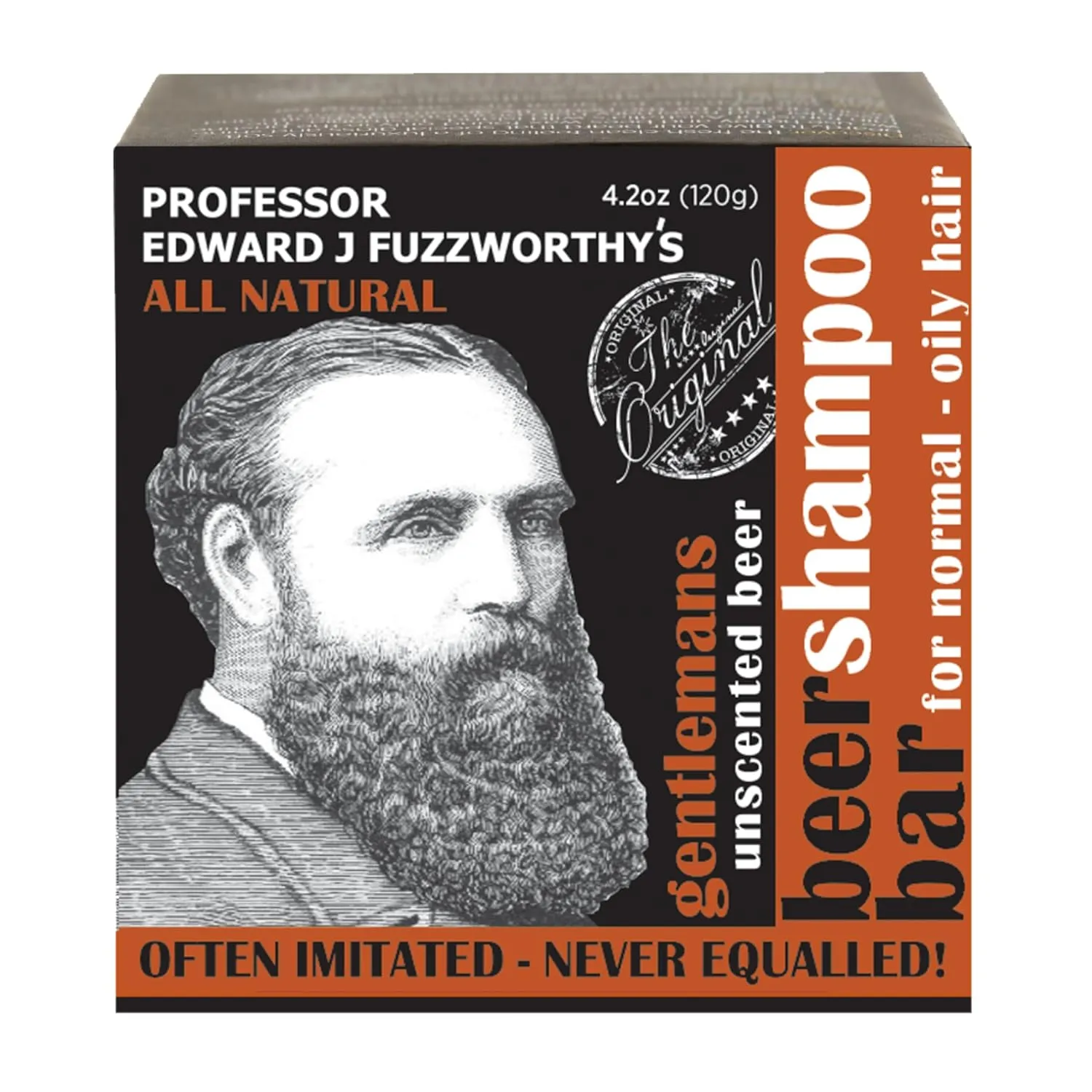 Professor Fuzzworthy's Gentlemans Beer Shampoo Bar for Men | Normal, Dry, Oily Hair | Unscented with All Natural Conditioning Oils From Tasmania Australia