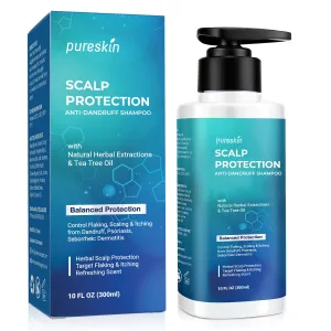 Psoriasis & Seborrheic Dermatitis Shampoo: Balanced Antifungal Protection Herbal & Tea Tree Oil - Potent Recurrence Control for Stubborn Scalp Flaking Itchy 10 Oz