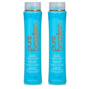 Pure Brazilian Anti-Frizz Daily Shampoo, Salt-Free, Color Safe, with Keratin, Argan Oil & Acai for Prolonged Treatment & Smooth Hair, 13.5 Oz (Pack of 2)