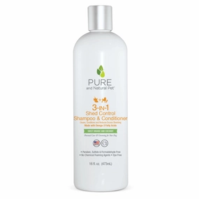 Pure and Natural Organic Dog Shampoo & Conditioner: 3-IN-1 Shed Control
