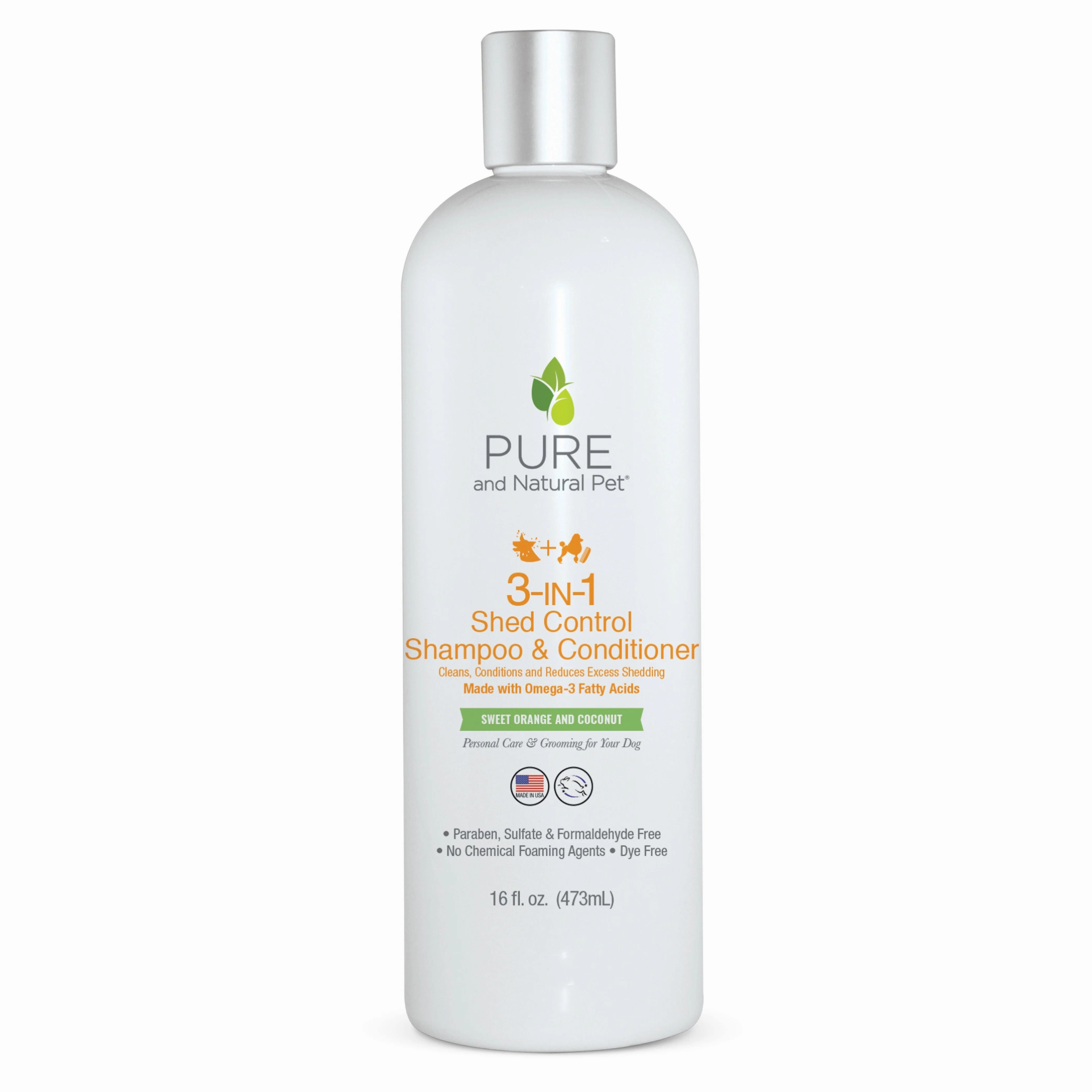 Pure and Natural Organic Dog Shampoo & Conditioner: 3-IN-1 Shed Control