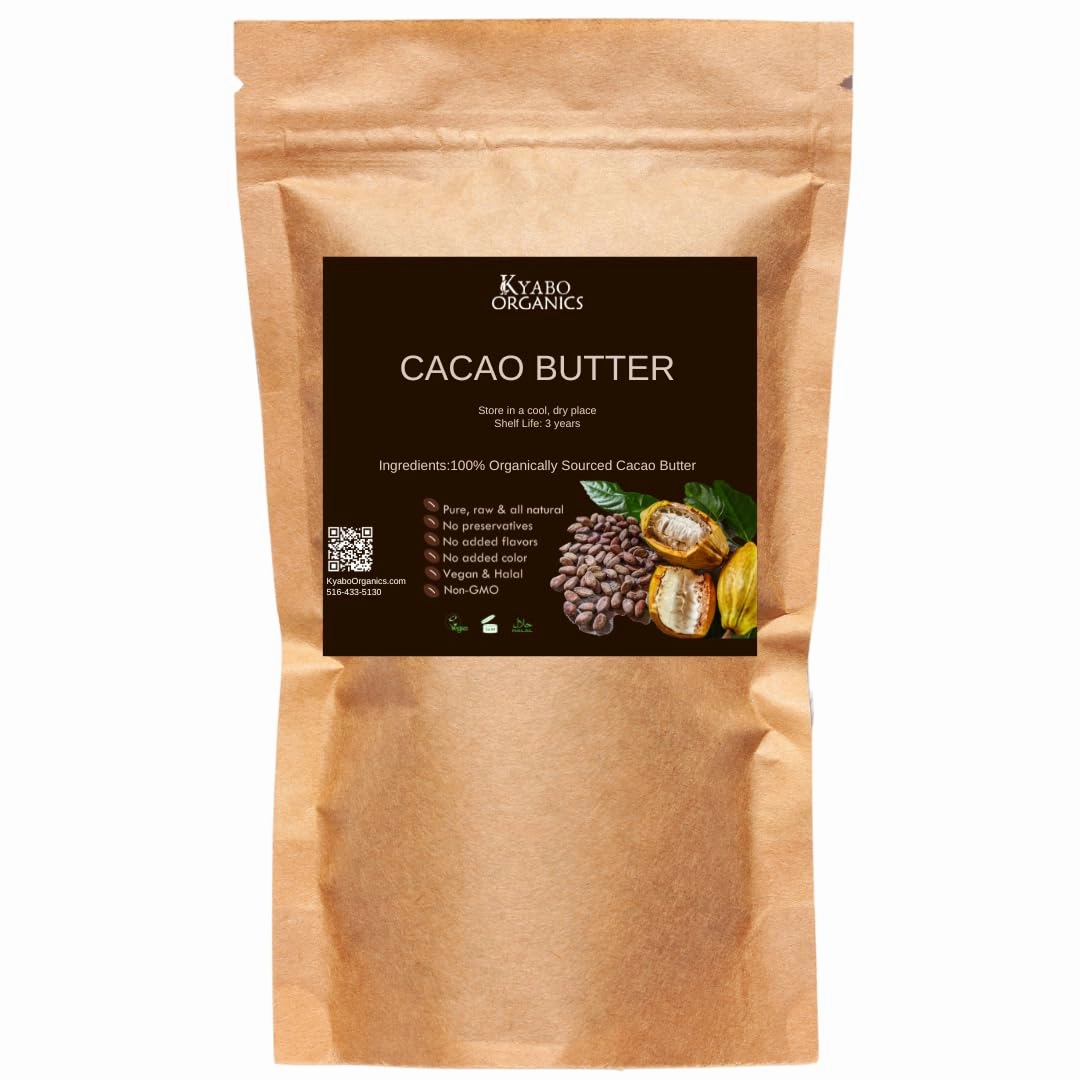 Pure, Raw Cocoa Butter Wafers 4 oz - Easy to measure for all recipe. Unrefined, Non-Deodorized, Food Grade, Cooking, Skincare, Haircare