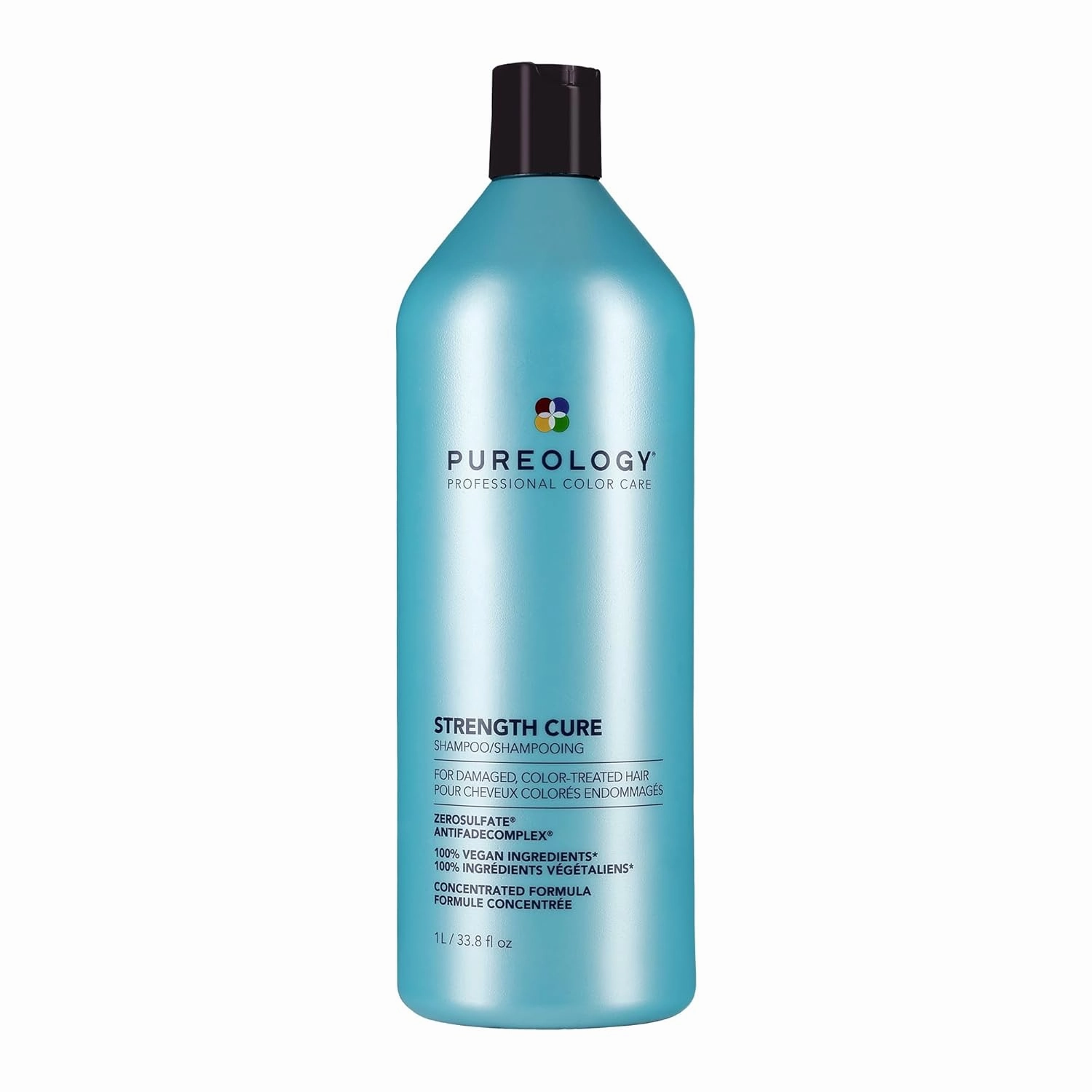 Pureology Strength Cure Shampoo - For Damaged and Color-Treated Hair, Fortifies & Strengthens Hair, Sulfate-Free & Vegan