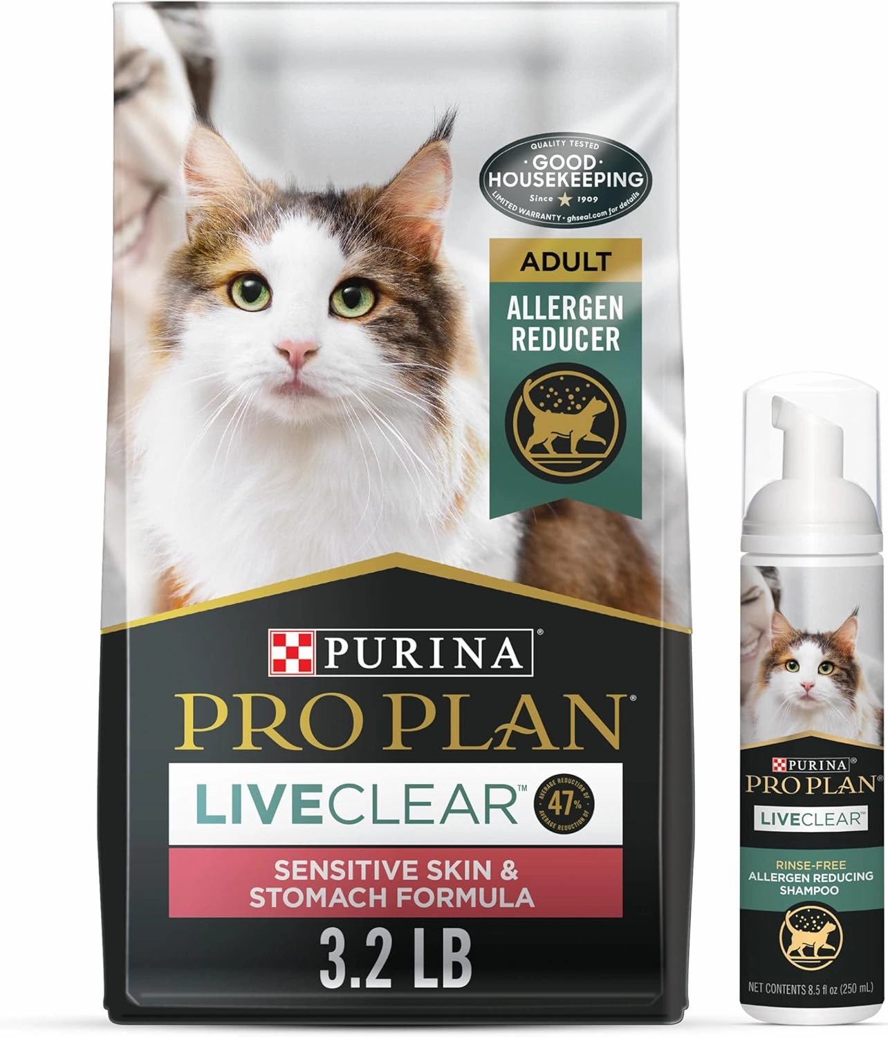 Purina Pro Plan LiveClear with Probiotics Allergen Reducing Sensitive Skin & Stomach Turkey & Rice Adult Dry Cat Food