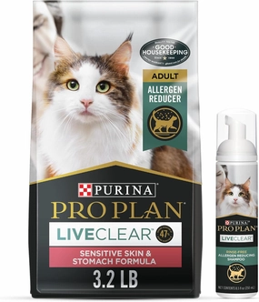 Purina Pro Plan LiveClear with Probiotics Allergen Reducing Sensitive Skin & Stomach Turkey & Rice Adult Dry Cat Food