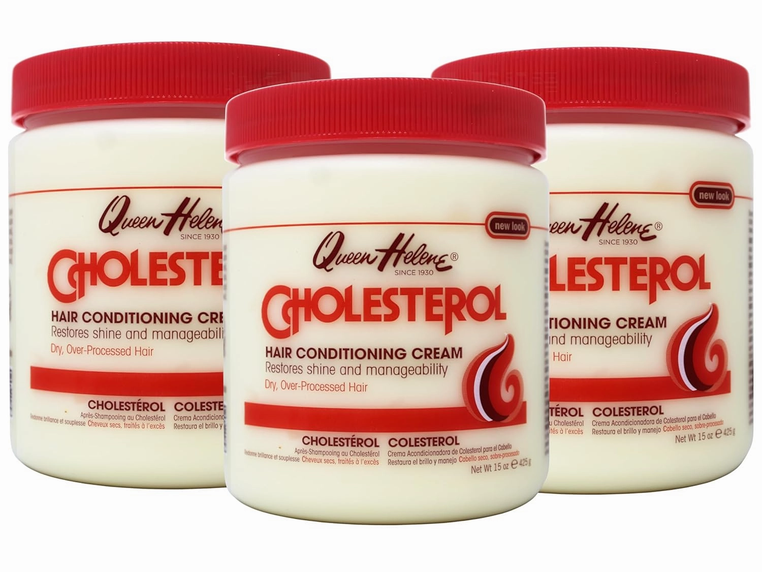 Queen Helene Cholesterol Cream 15 Ounce Jar (443ml) (3 Pack)