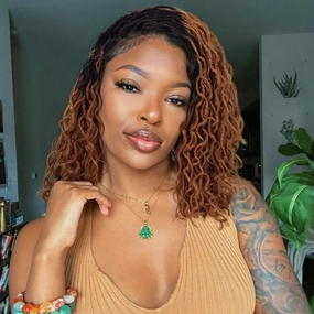 Quick Wig Full Lace Faux Locs Wig Short Curly Dreadlock Wig with Baby Hair Afro Curly Braided Wig for Black Women Pre-Plucked Twist Braid Wigs Synthetic Short Twist Wig (14Inches, 1B/30#)