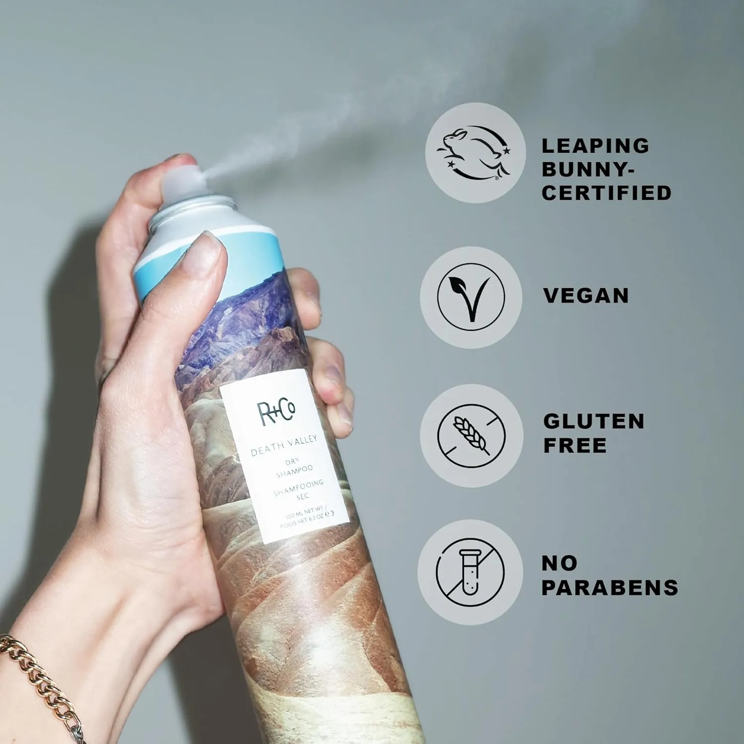 R Co Death Valley Dry Shampoo Travel Size | Lightweight No Residue Spray for Oil Control and Volume Boost | TSA Approved | Vegan   Cruelty-Free | Pack of 2
