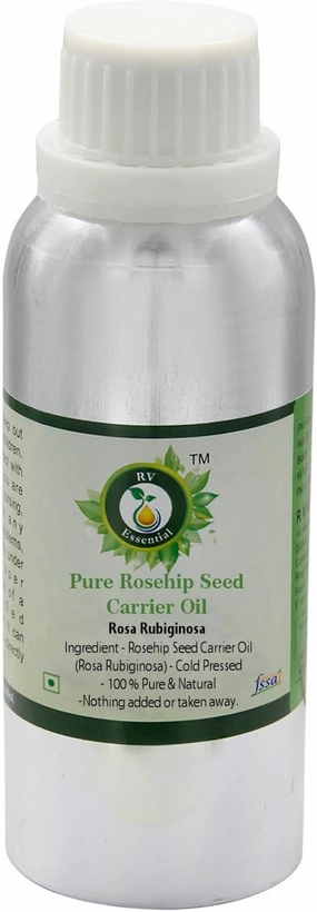 R V Essential Rosehip Seed Oil | Rosa Rubiginosa | for Face, Skin Care, Hair Care, Scalp Massage, Body Massage, Skin Moisturizer | 100% Pure Natural | Cold Pressed | 1250ml | 42oz
