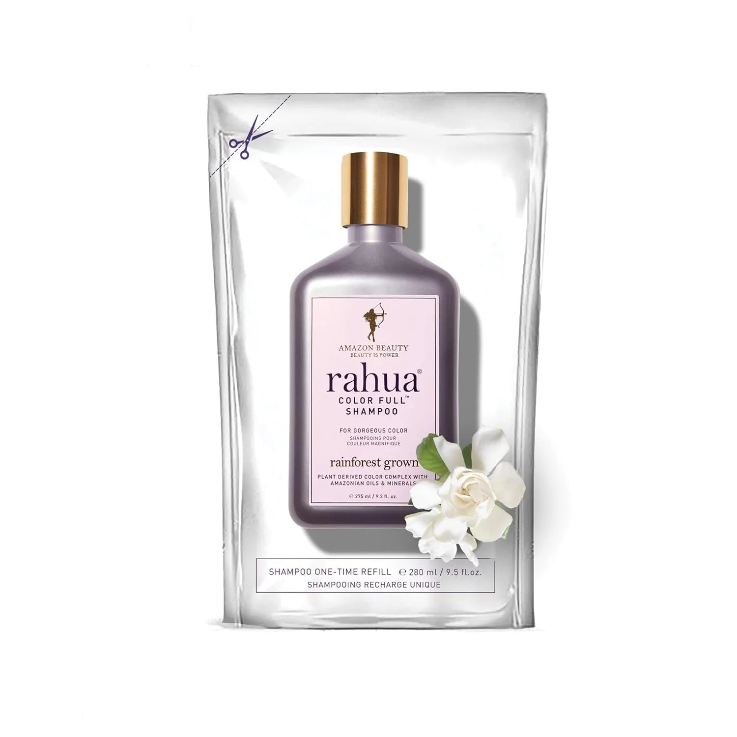 Rahua Color Full Purple Shampoo Refill, 9.5 Fl Oz, Nourishing Hair Shampoo, Nourishing Natural, Plant-Based Derived Ingredients, Gardenia Scent, For Color Treated Hair, Vibrant Hair Color & Hair Care