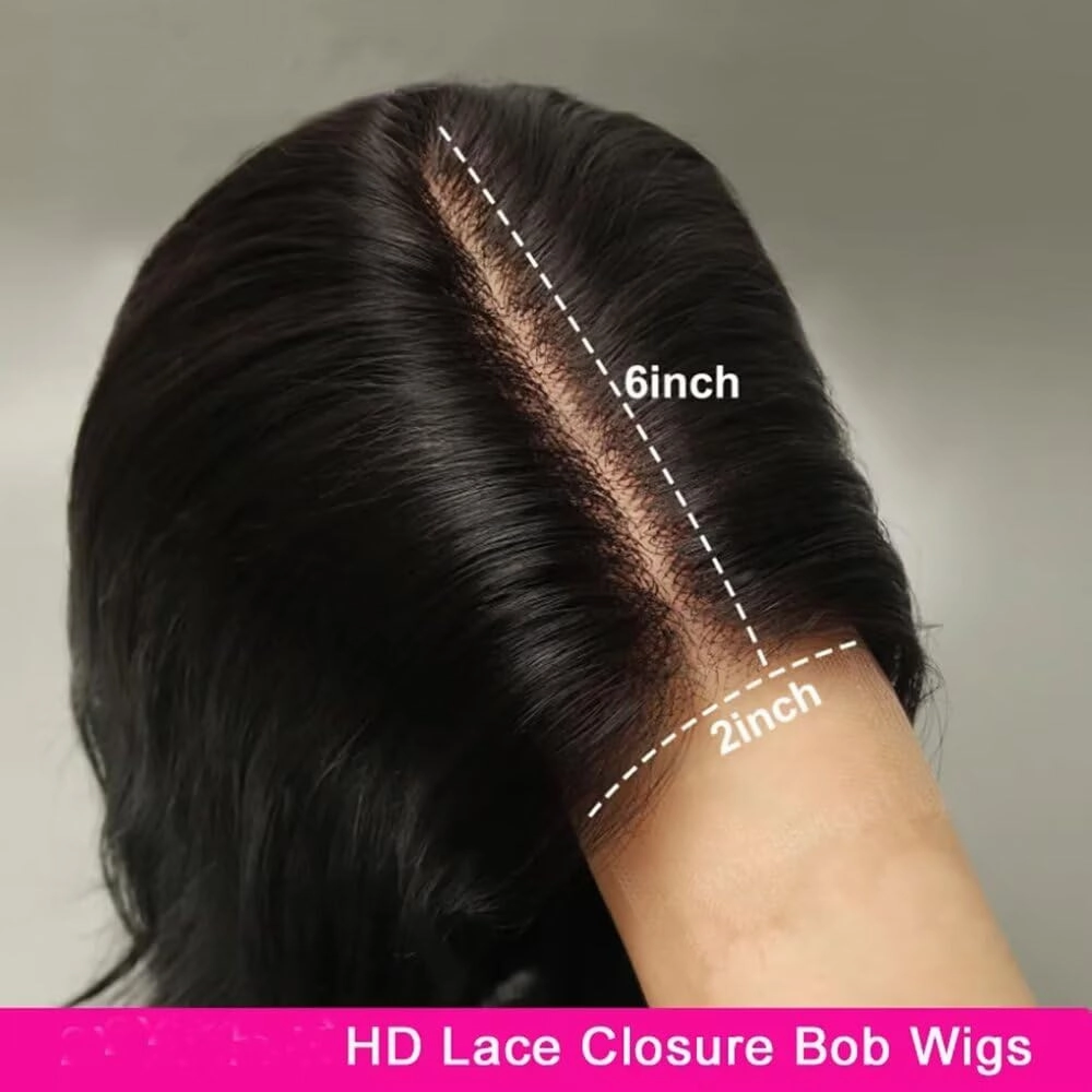 Real HD 2X6 Lace Closure Human Hair Wigs P4/27 Ombre Highlight Short Bob Lace Closure Wig with Bleached Knots 0.10mm Ultra-thin Invisible Swiss HD Lace Closure Honey Blonde Wigs 150% Density