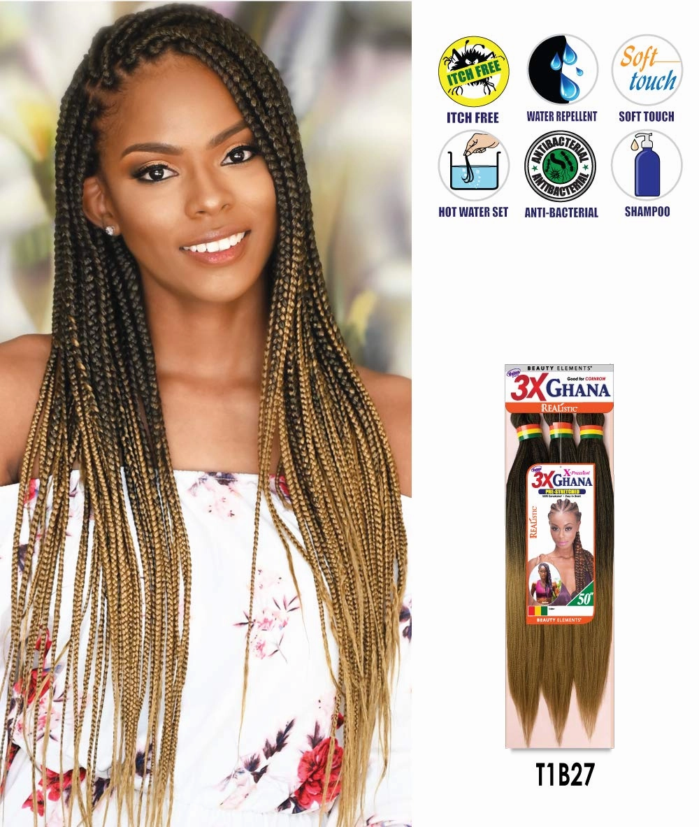 REALISTIC Multi Pack X-Pression 3X Ghana Braids Pre-stretched Unfolded 60" 100% Kanekalon Easy to Braid, Knotless, Feed in Itch Free (20-Pack, 27) E613XG6-2720