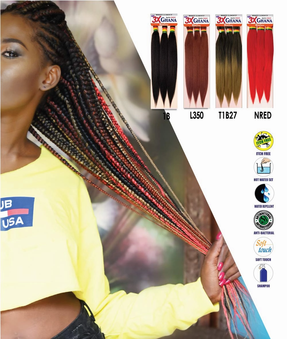 REALISTIC Multi Pack X-Pression 3X Ghana Braids Pre-stretched Unfolded 60" 100% Kanekalon Easy to Braid, Knotless, Feed in Itch Free (20-Pack, 27) E613XG6-2720
