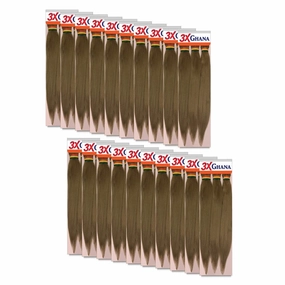 REALISTIC Multi Pack X-Pression 3X Ghana Braids Pre-stretched Unfolded 60" 100% Kanekalon Easy to Braid, Knotless, Feed in Itch Free (20-Pack, 27) E613XG6-2720