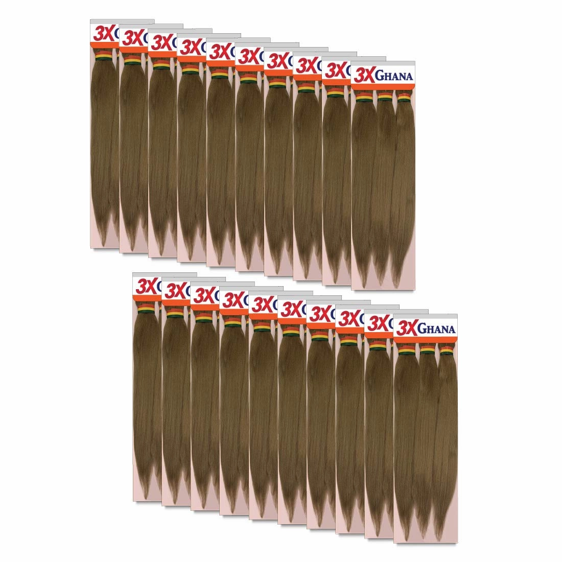 REALISTIC Multi Pack X-Pression 3X Ghana Braids Pre-stretched Unfolded 60" 100% Kanekalon Easy to Braid, Knotless, Feed in Itch Free (20-Pack, 27) E613XG6-2720