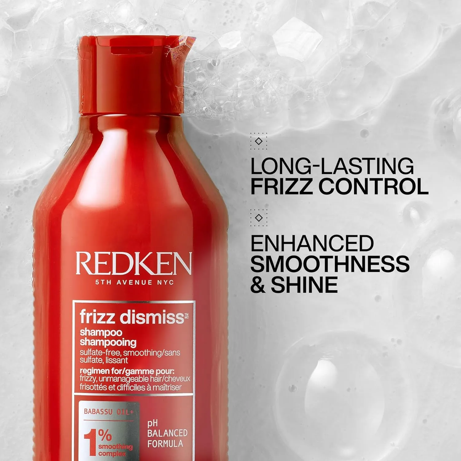 Redken Frizz Dismiss Shampoo For Frizzy Hair - Smooths Hair & Manages Frizz, Sulfate-Free