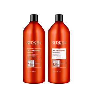 Redken Frizz Dismiss Sulfate Free Shampoo & Conditioner Set For Frizzy Hair - Smooths Hair and Manages Frizz
