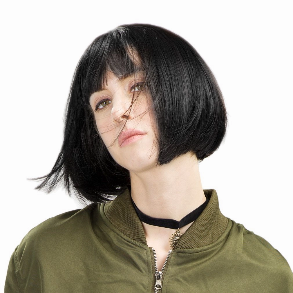 REECHO 11" Short Bob Wig with bangs Synthetic Hair for White Black Women Color: Black