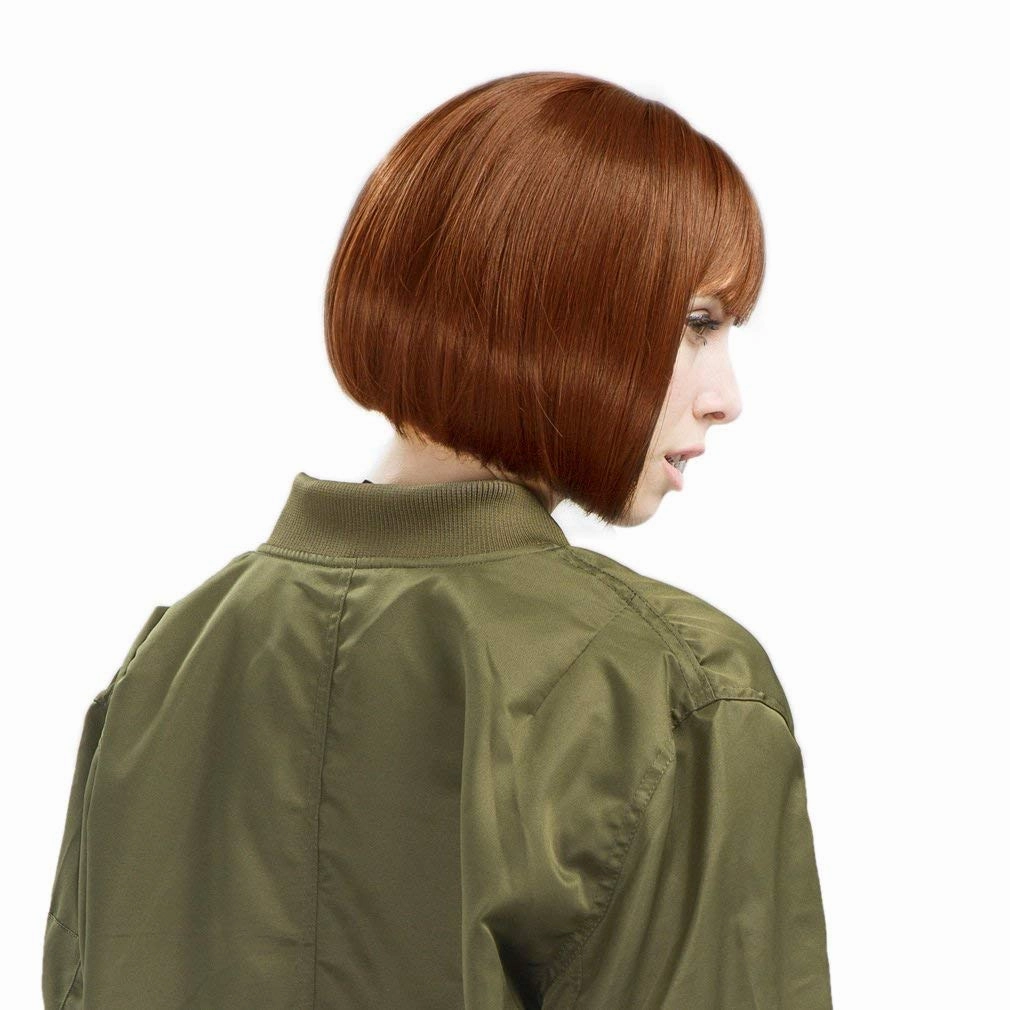 REECHO 11" Short Bob Wig with bangs Synthetic Hair for White Black Women Color: Linen