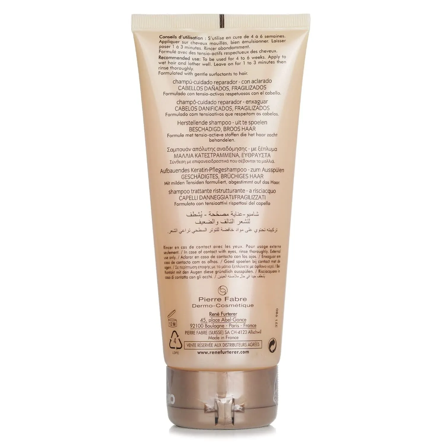 Rene Furterer ABSOLUE KERATINE Repairing Shampoo for Damaged, Over-Processed Hair