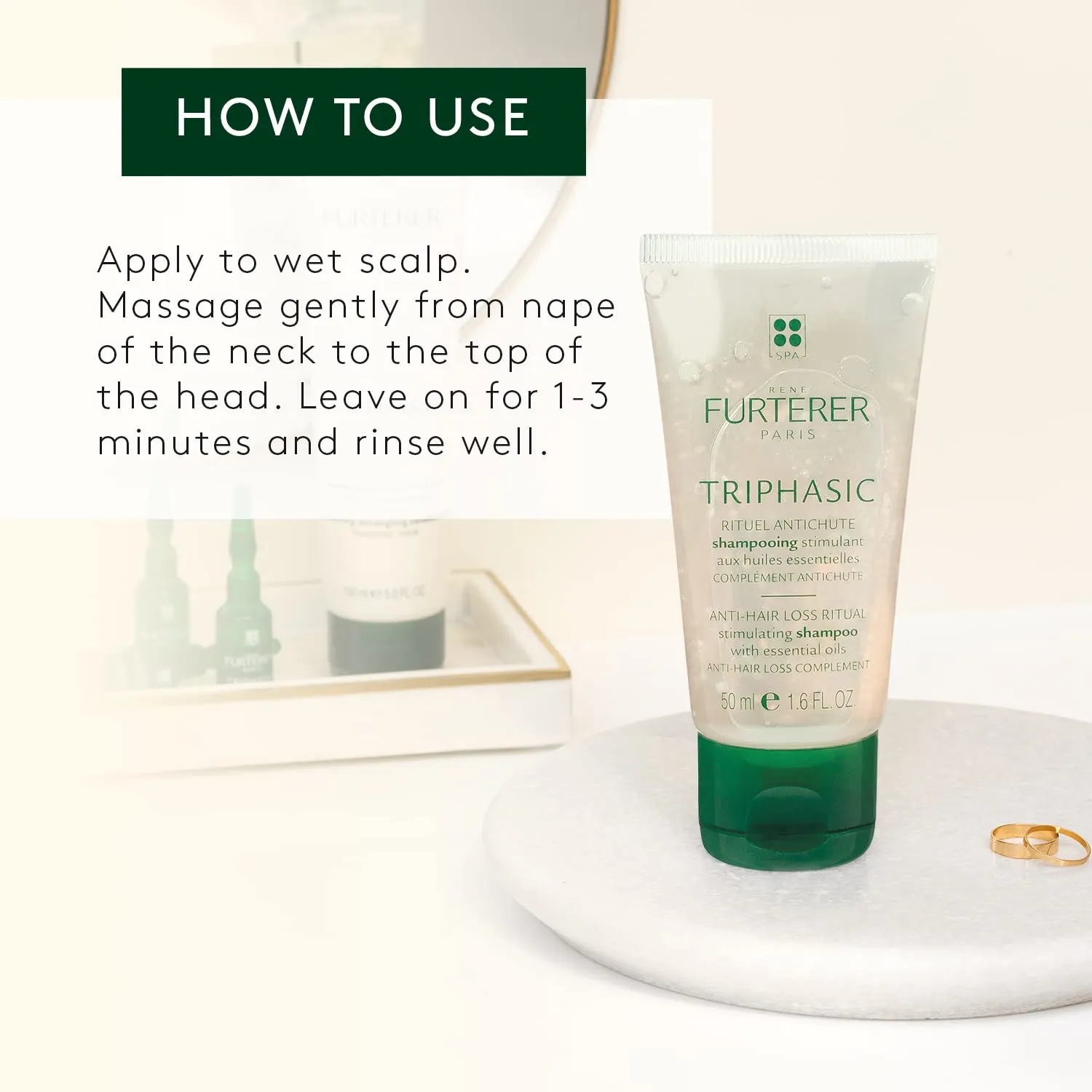Rene Furterer TRIPHASIC Strengthening Shampoo - Thinning Hair - Fortify Hair's Strength - Scalp Nutrition - For Men & Women