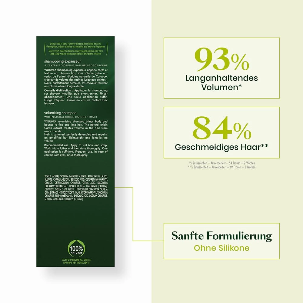 Rene Furterer VOLUMEA Volumizing Shampoo - For Fine, Limp Hair - Thickening & Volumizing - SLS Free
