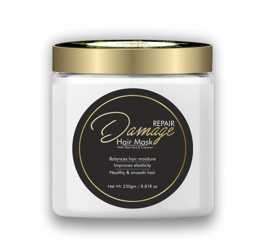 Repair Damage Hair Mask with Aloe Vera & Coconut, 250gm, Balances Moisture, Improves Elasticity