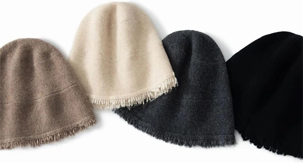 Rfmfkkg Womens Winter Adult Outdoor Casual Solid Color Soft Keep Warm Dome Knitted Cap Cashmere Bucket Hats