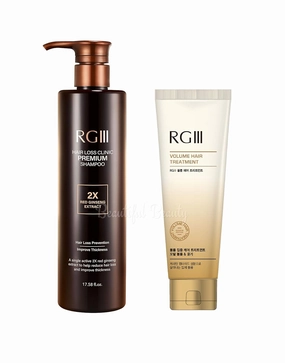 RG3 RGIII RED GINSENG PREMIUM HAIR LOSS PREVENTION SHAMPOO (520ml)   RGIII VOLUME TREATMENT (250ml) set for all gender and age