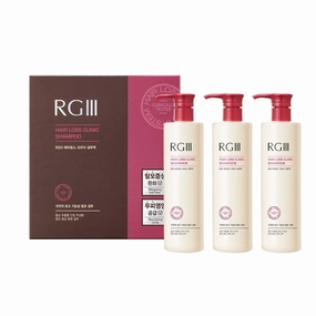 RGIII Hair Regeneration Clinic Shampoo with Purified Red Ginseng Saponin & 6 Naturally Derived Ingredients for Hair Loss/Regrowth/Strengthening/for both Men & Woman 3pc Set (17.58oz /ea x 3)