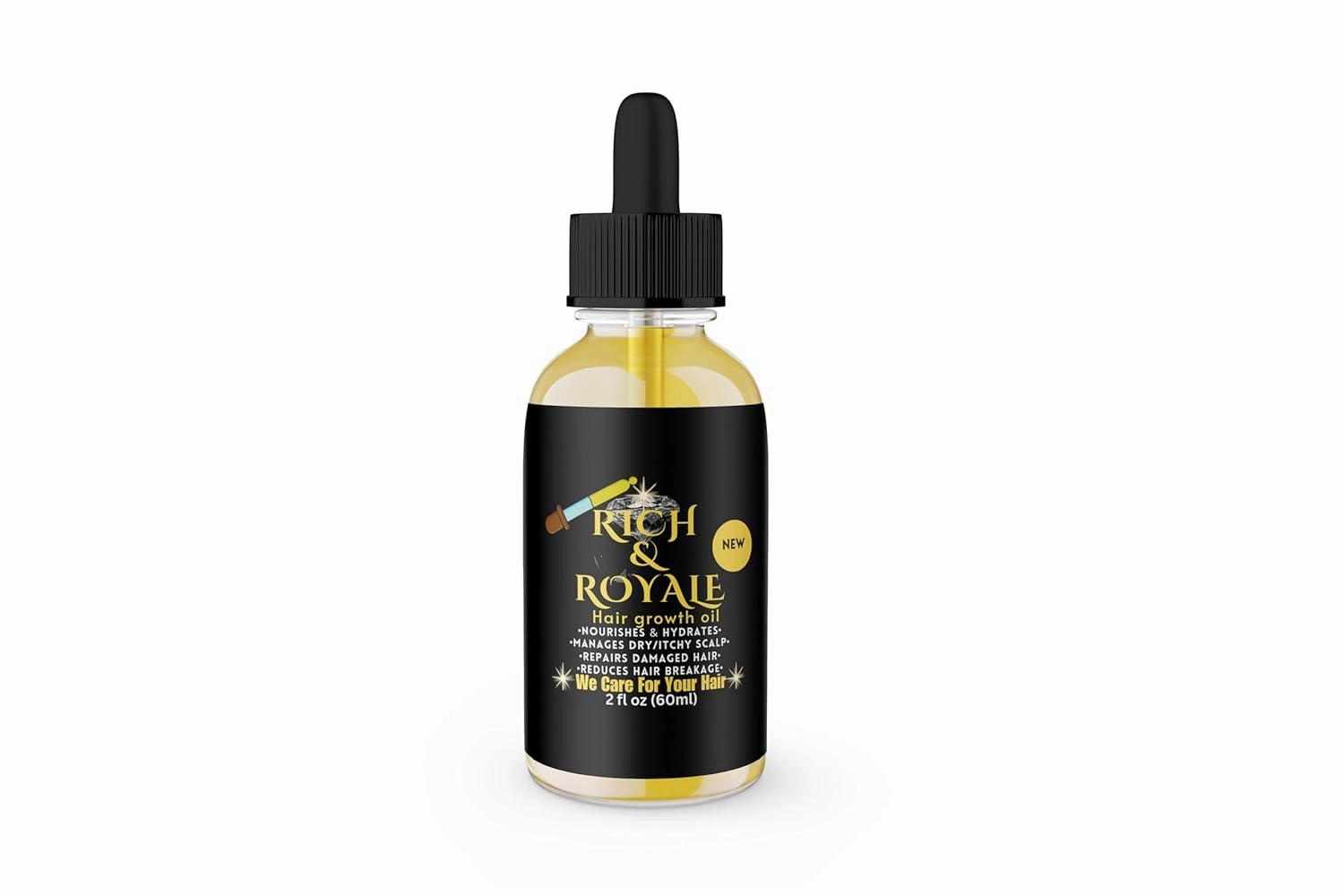 Rich & Royale EXTREME Hair Growth Oil, 2 fl oz (60ml), Nourishes & Hydrates, Promotes Hair Growth