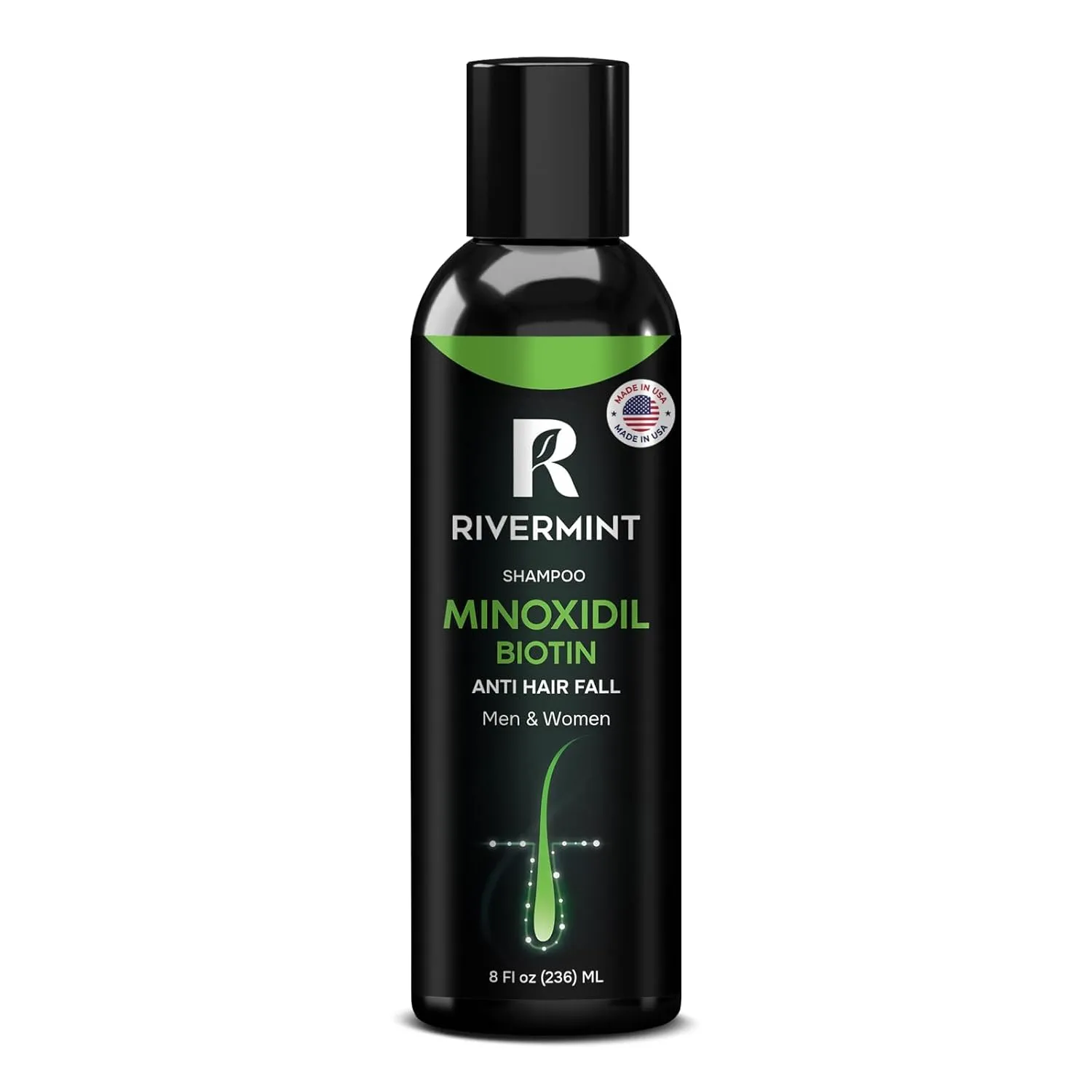 Rivermint Shampoo with Hyaluric Acid and Biotin: Hair Growth Stimulant for Men and Women, anti hair loss - Made in the USA