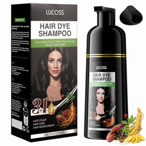 ROPALIA Black Hair Dye Shampoo for Gray Hair for Women, Hair Color Shampoo for Gray Hair Coverage, Herbal Ingredients Champu Para Canas for Women and Men, Shampoo para canas mujer (Black)