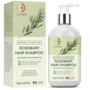 Rosemary Hair Growth Shampoo for Hair Loss, Thinning Hair for Men and Women - Mint Strengthening Shampoo with Tea Tree Oil Bition - 11.8 fl. oz