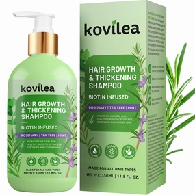 Rosemary & Biotin Hair Growth Shampoo for Women & Men, Natural Thickening & Regrowth Formula, Tea Tree Mint Strengthening Shampoo with Castor Oil - For Thinning Hair, Hair Loss, All Hair Types 10.1 Oz